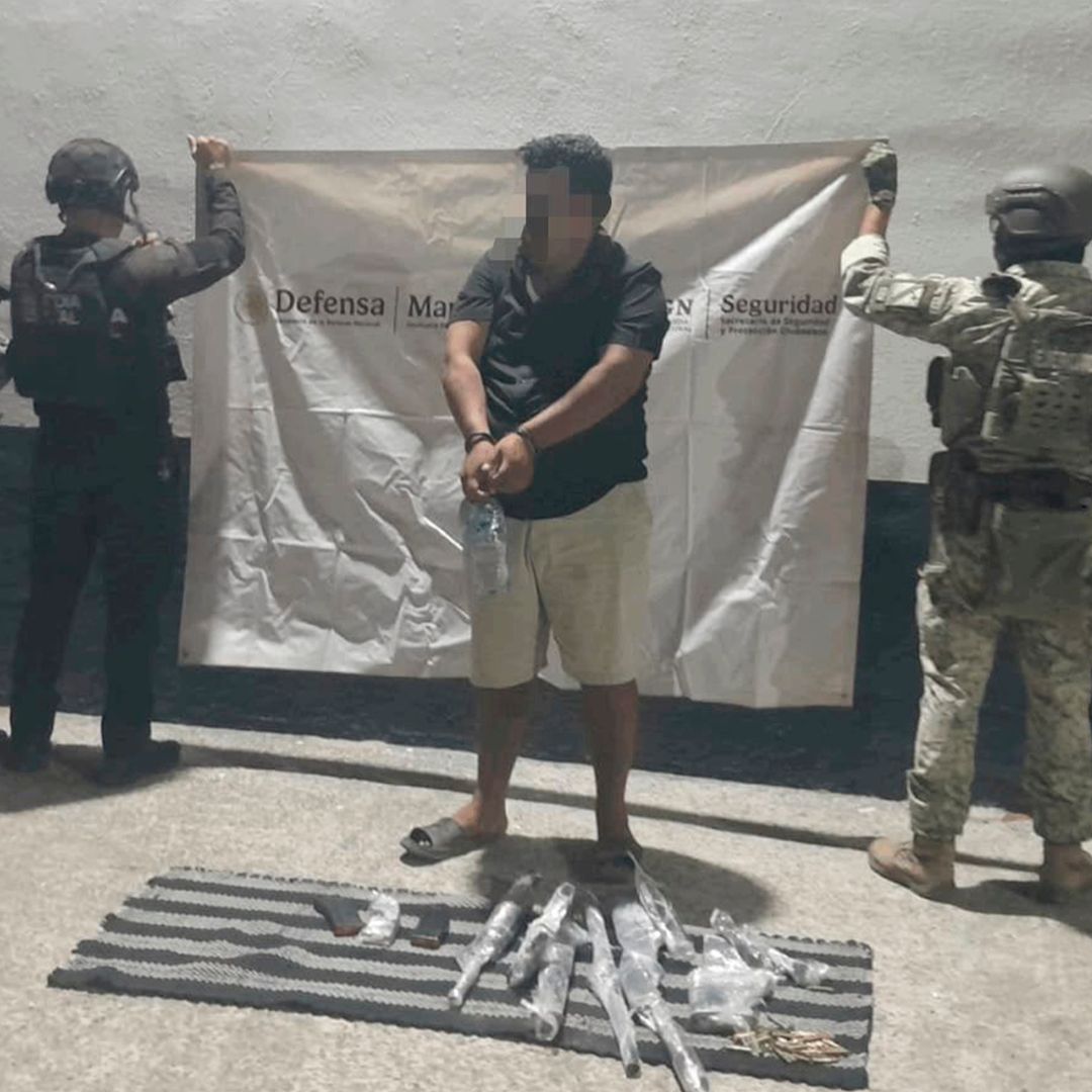 Detienen a un hombre con tres armas largas durante operativo en El Mante, Tamaulipas